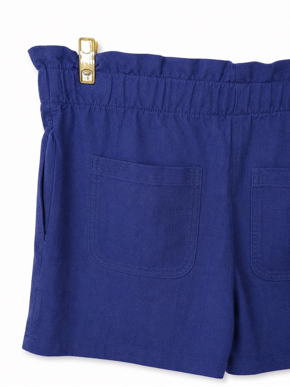 St. John’s Bay Linen Blend Shorts Size M Elastic Waist Blue Summer Casual - Picture 5 of 5